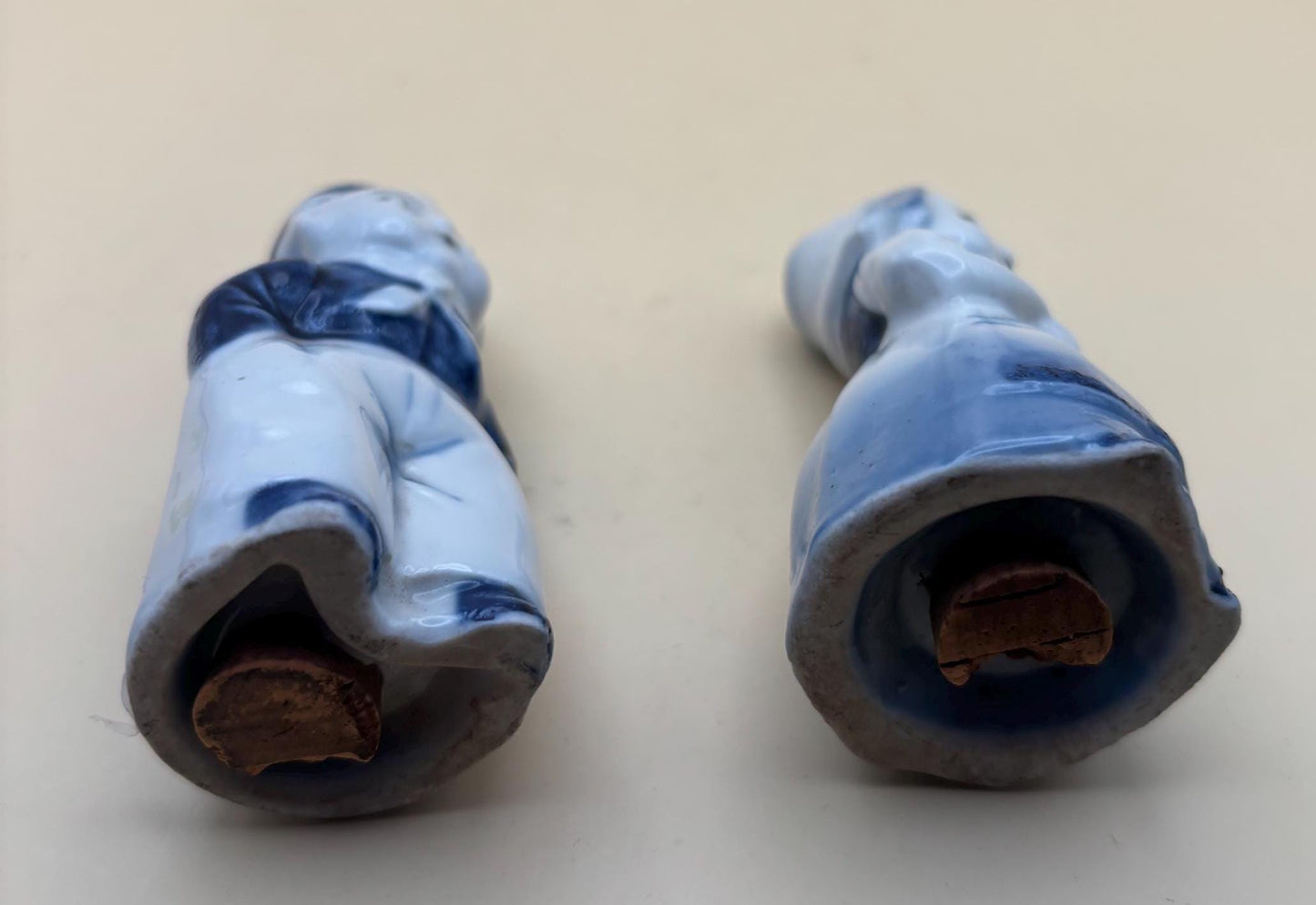 Vintage Delft Blue Dutch Boy Girl Salt & Pepper Shakers Holland Porcelain Lover Antiques and Vintage