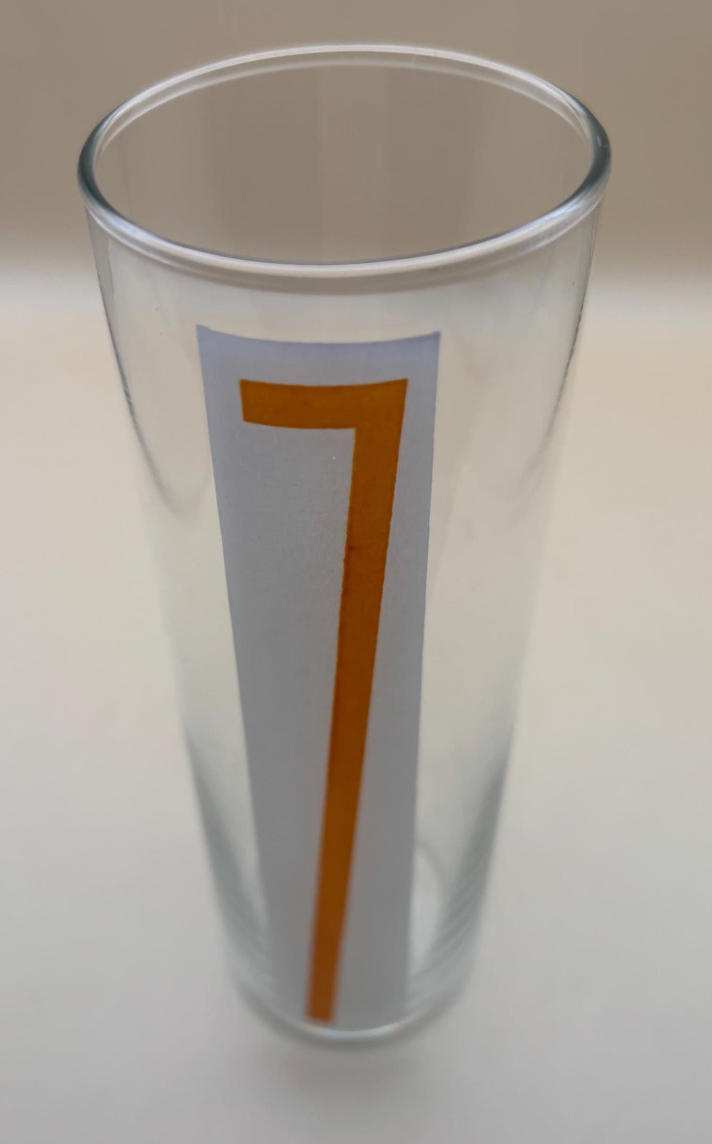 Mid Century Modern Libbey Hi Ball Tumbler Glass with 7 on it Lover Antiques and Vintage