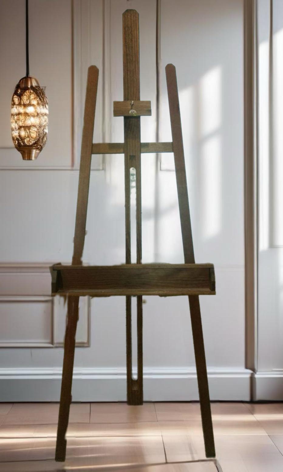 Antique Anco Bilt Large Art Easel Artwork Wood Unique TV Display Stand Original Condition Artwork Painting Drawing