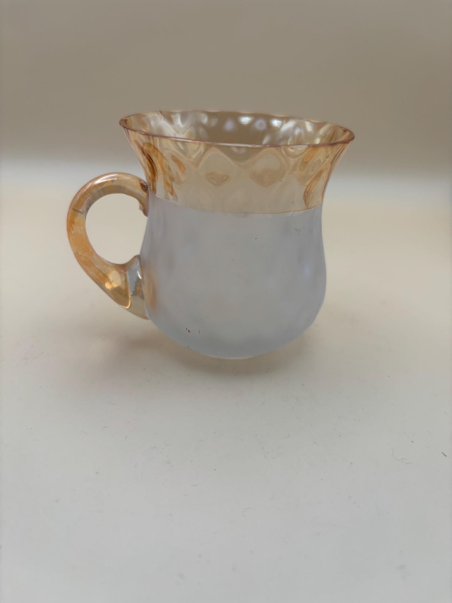 Victorian Pomona Glass Creamer by New England Glass Co Frosted Amber Stained Rim and Handle Lover Antiques and Vintage