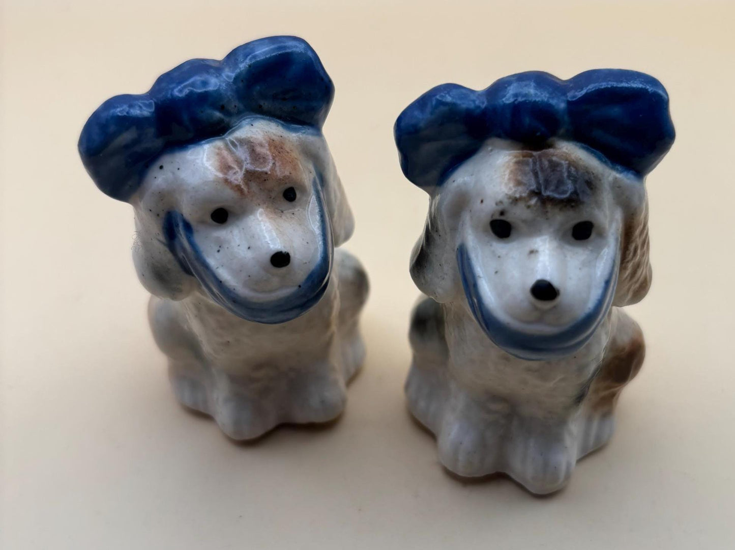 Vintage Dog Salt & Pepper Shakers Toothache Bow Japan Lover Antiques and Vintage