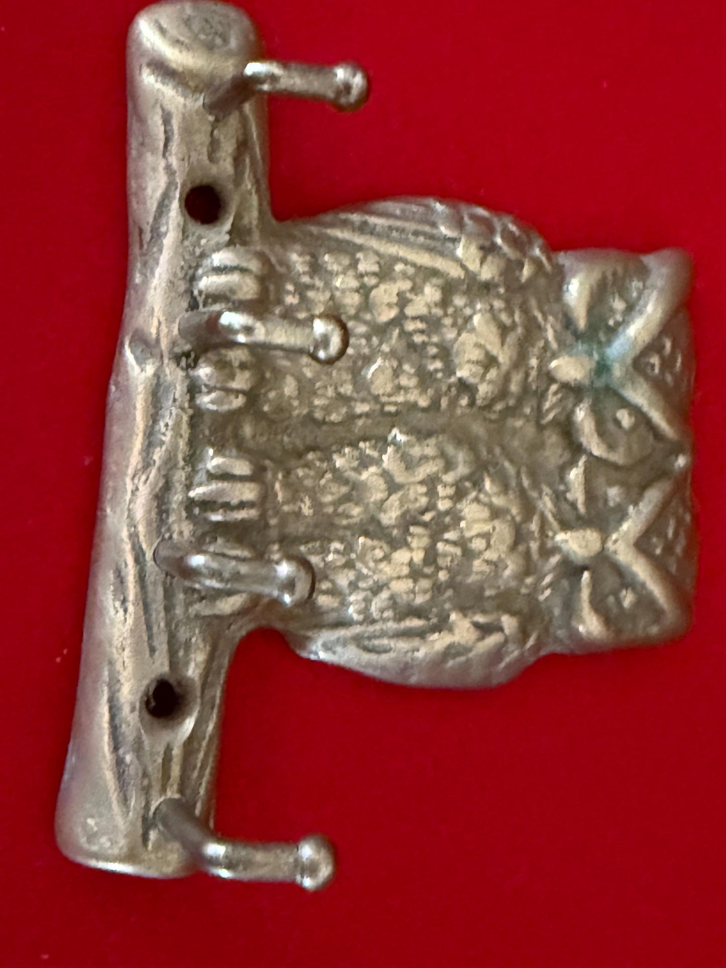 Vintage Brass Owl Key Holder 2 Owls Perched on a Branch Heavy Brass Owl Statue Lover Antiques and Vintage