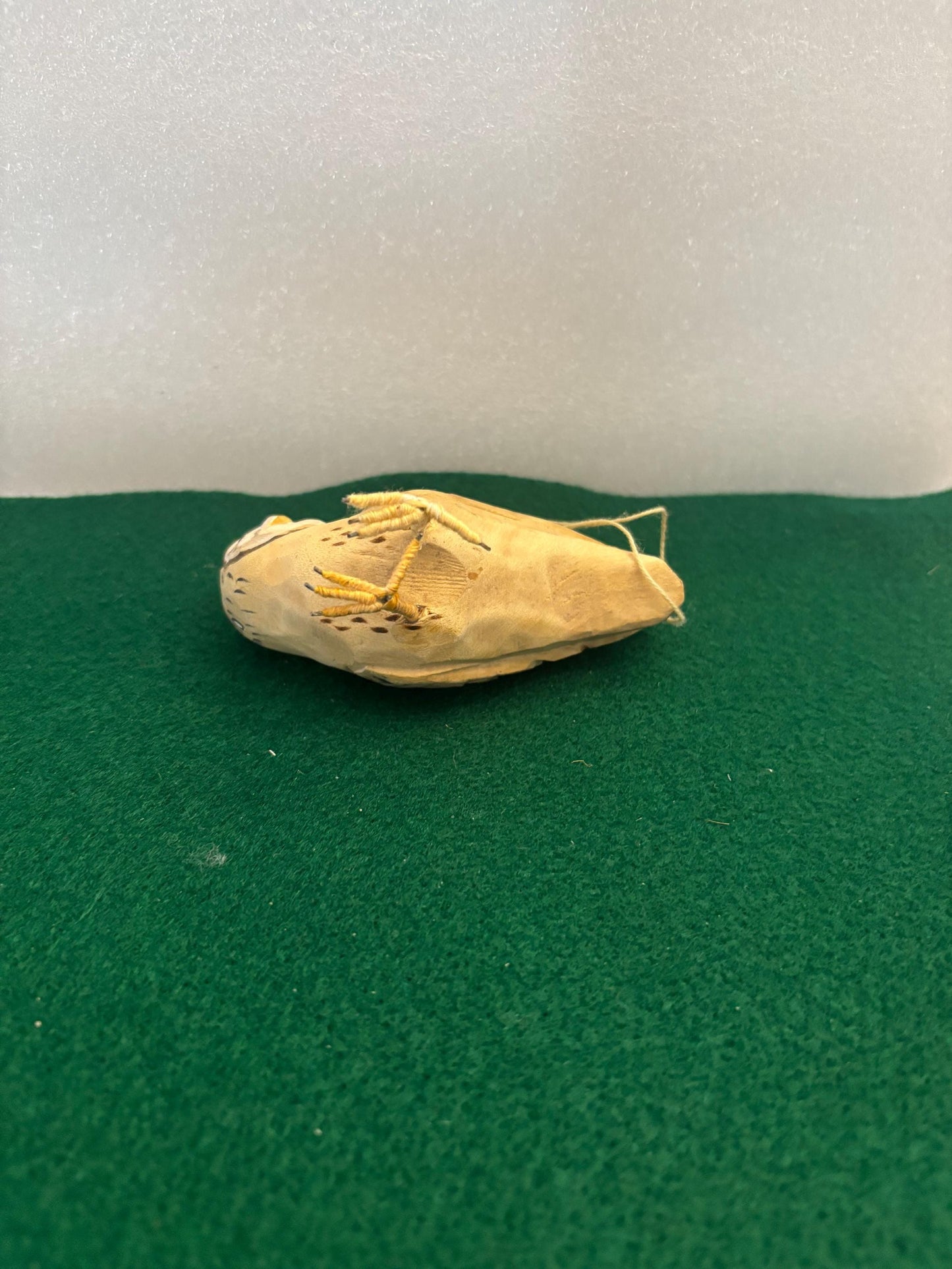 Vintage Barn Owl Wood Ornament Hand Carved and Hand Painted Owl Figurine Lover Antiques and Vintage