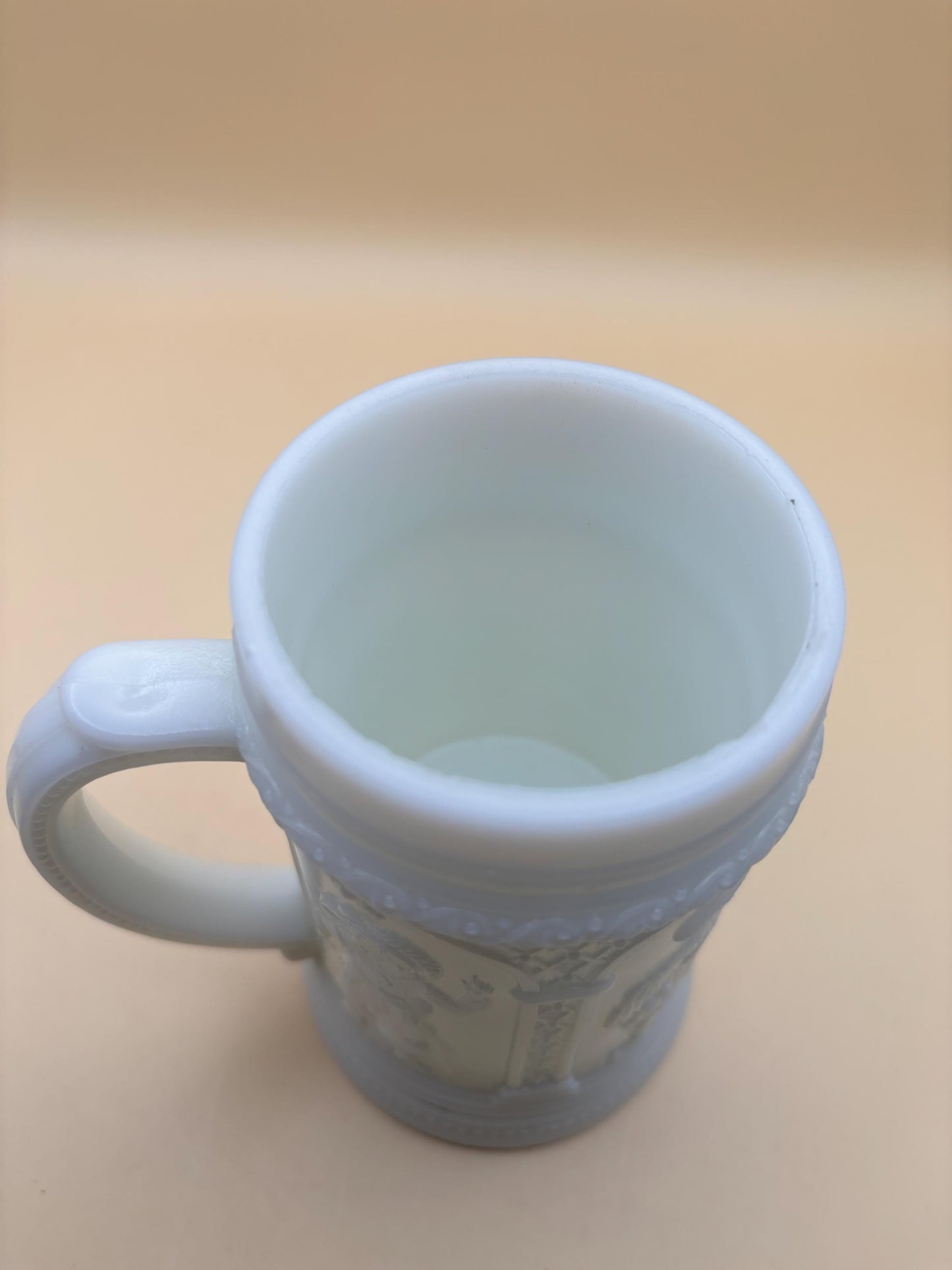 Vintage White Milk Glass Mug Number 1 on Bottom Lover Antiques and Vintage
