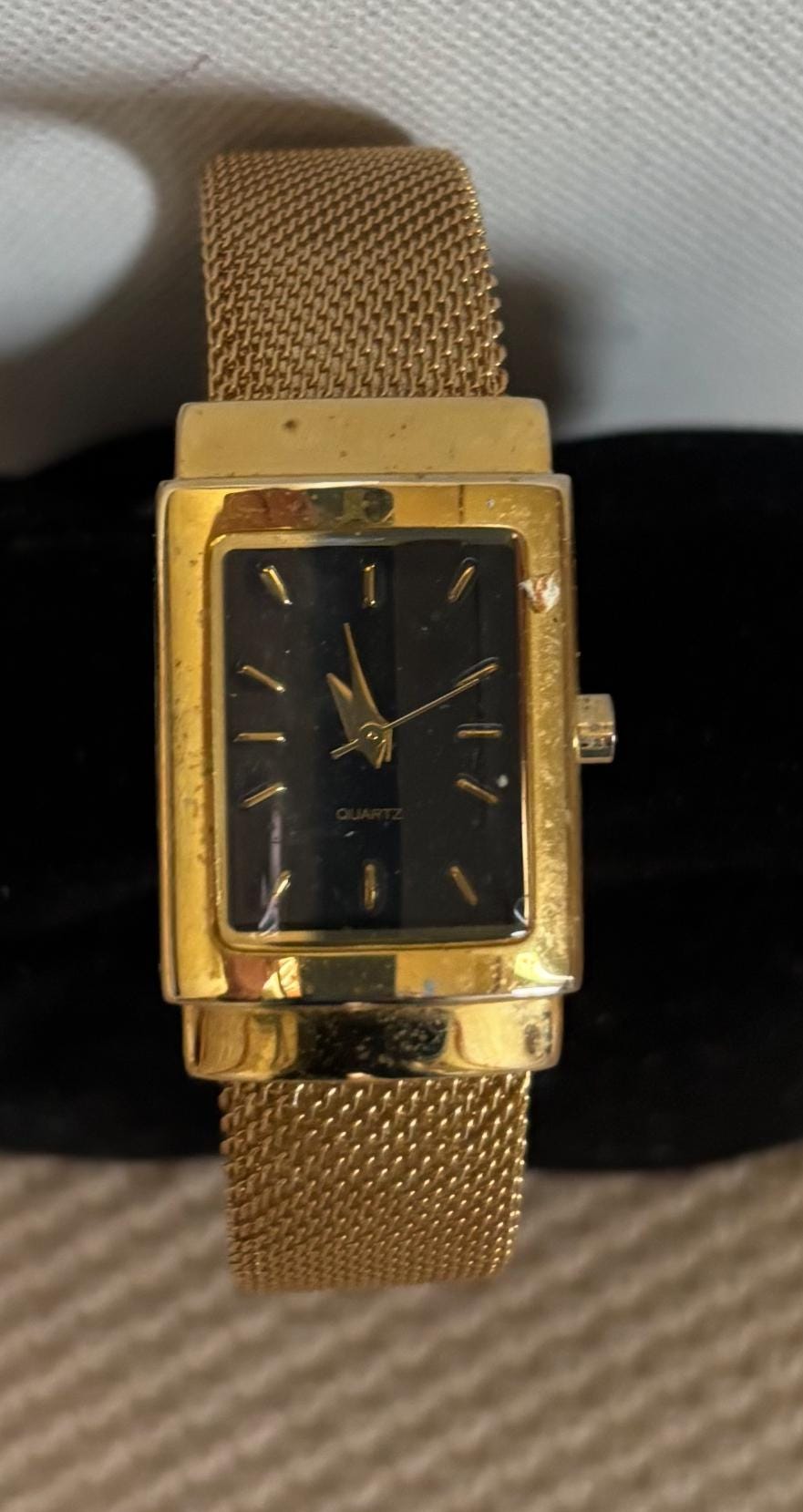 Vintage Gold and Black Quartz Women's Watch Bangle Style Lover Antiques and Vintage