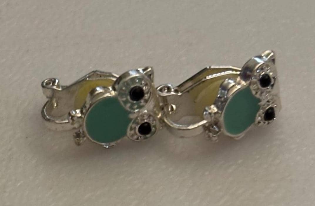 Vintage Owl Earrings Enamel Body Gift For Her Lover Antiques and Vintage