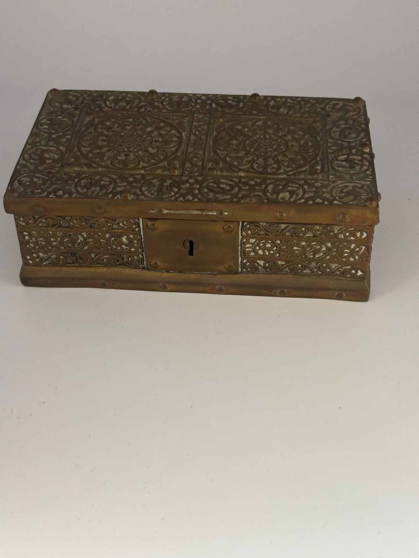 Antique Bronze Trinket Box Casket Lover Antiques and Vintage