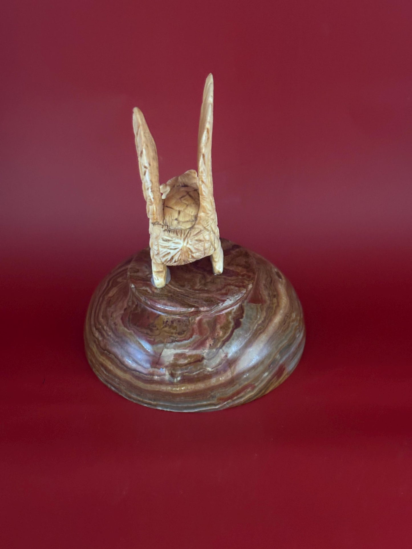 Vintage Carved Stone Owl in Flight Owl Sculpture Lover Antiques and Vintage