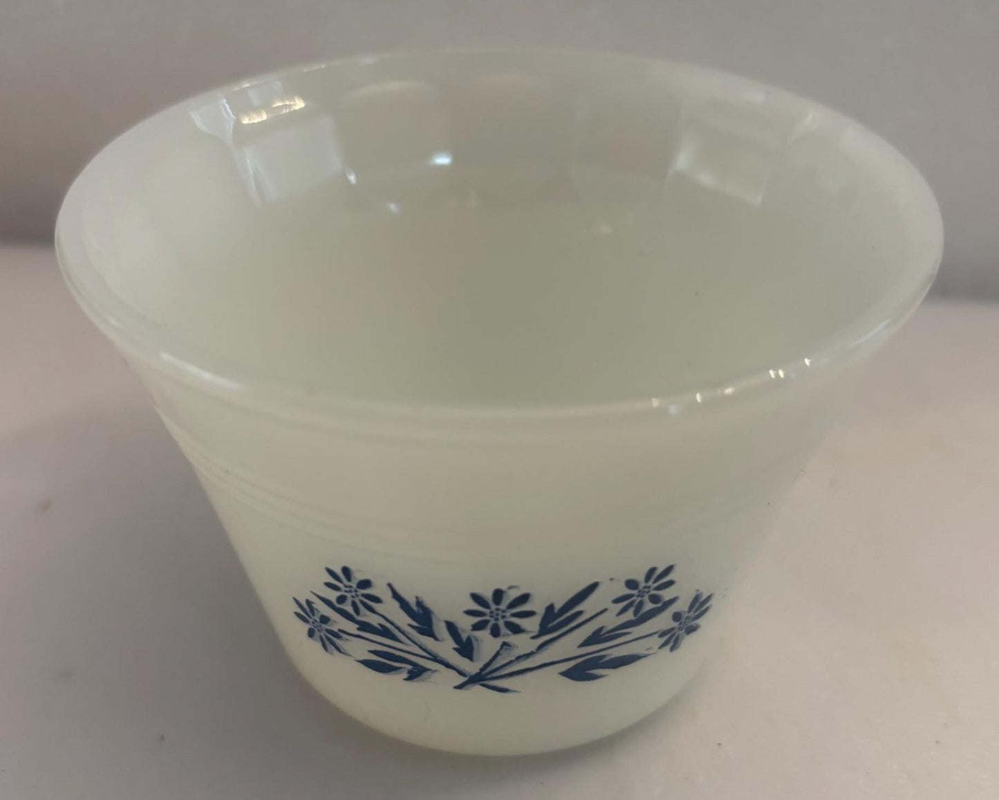 Vintage Dynaware Milk Glass Ramekin Bowl with a Blue Floral Design Lover Antiques and Vintage