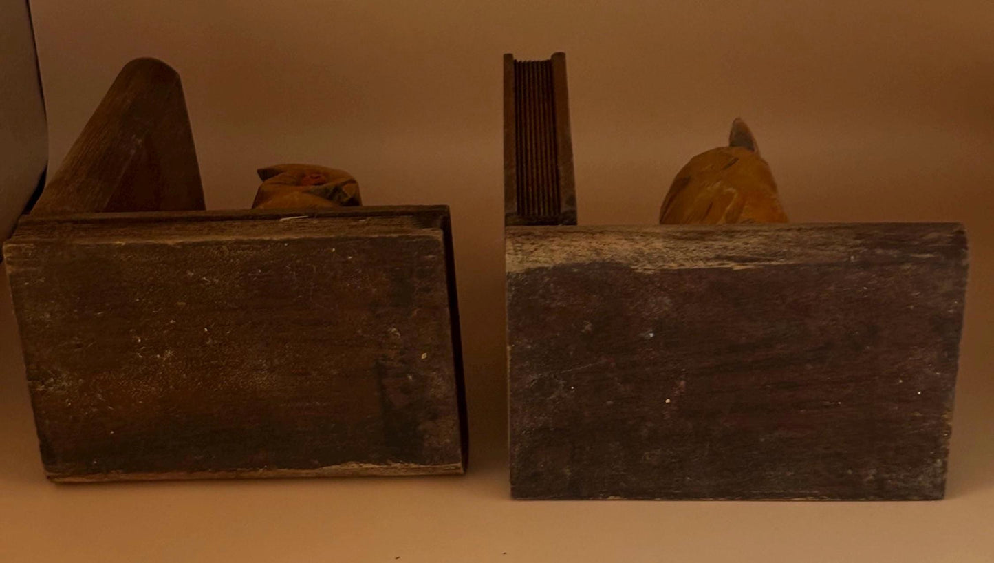 Antique Hand Carved Pair of Owl Book Ends Lover Antiques and Vintage