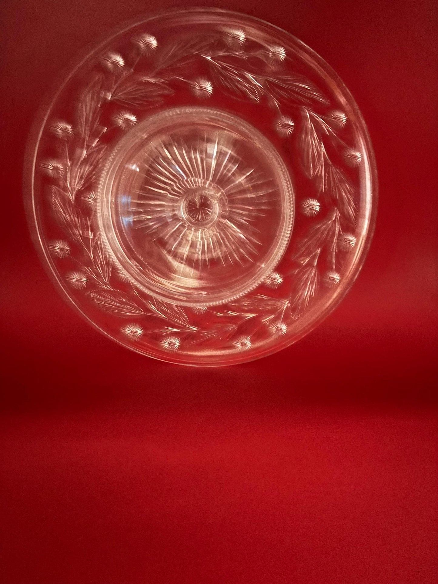 Antique Brilliant Period Crystal Cut Glass Chip & Dip Tray Circa 1900 Lover Antiques and Vintage