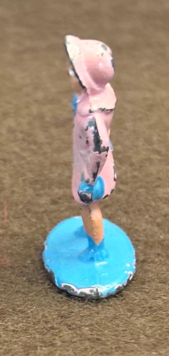 Vintage Barclay Lead Girl Figurine Lover Antiques and Vintage