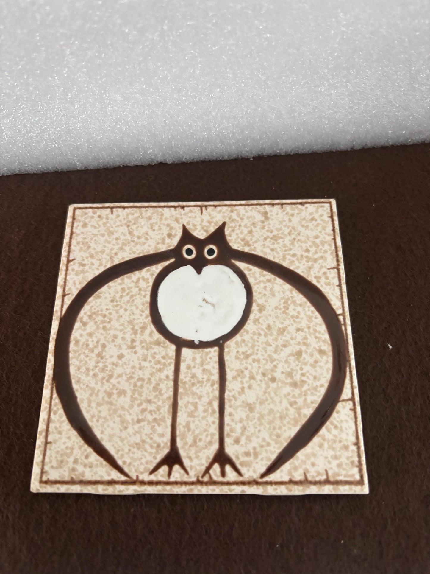 Vintage Owl Trivet Signed HR Johnson of England Lover Antiques and Vintage