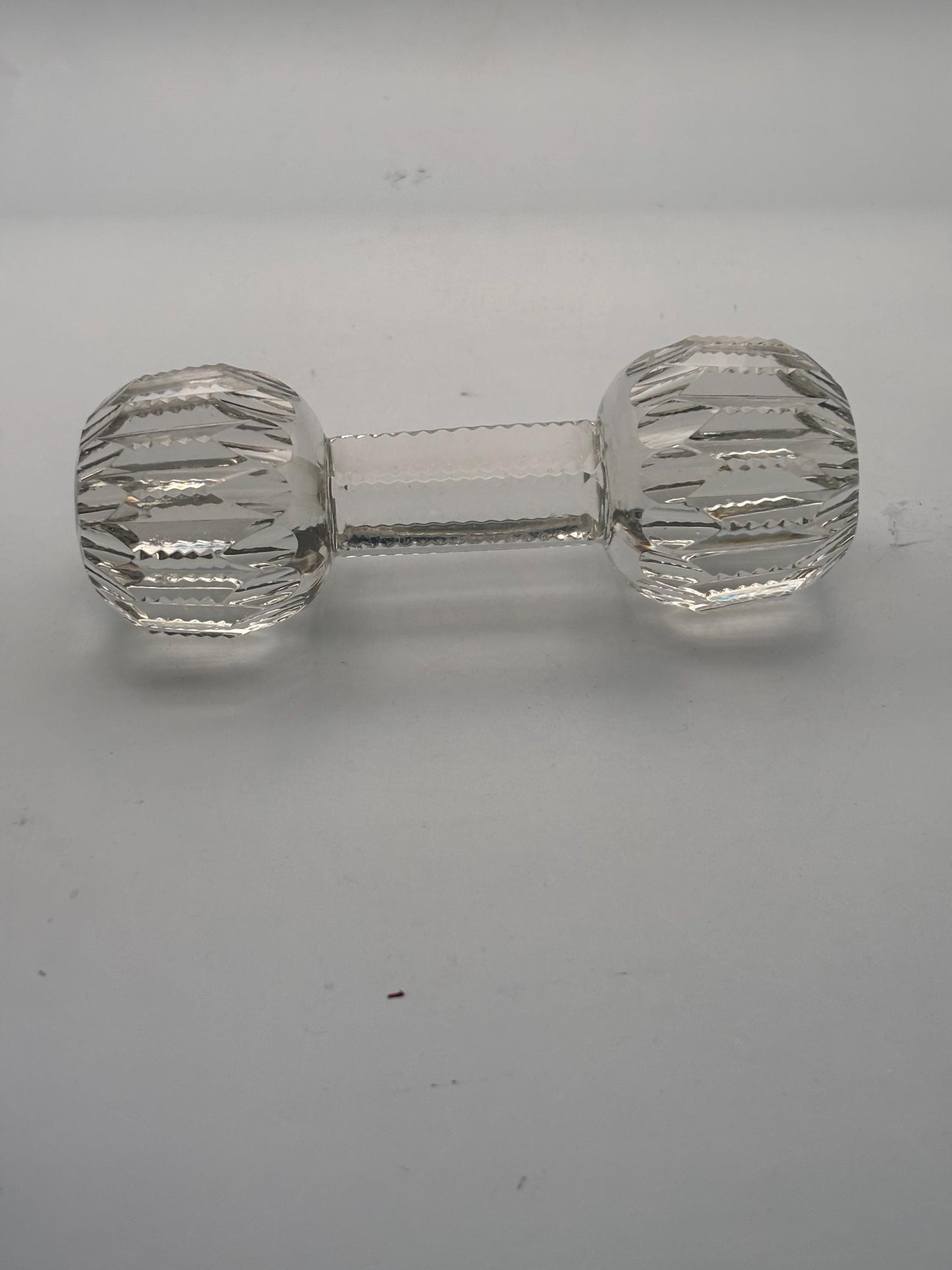 Antique Cut Crystal Dumbbell Knife Rest American Brilliant Period Crystal Lover Antiques and Vintage