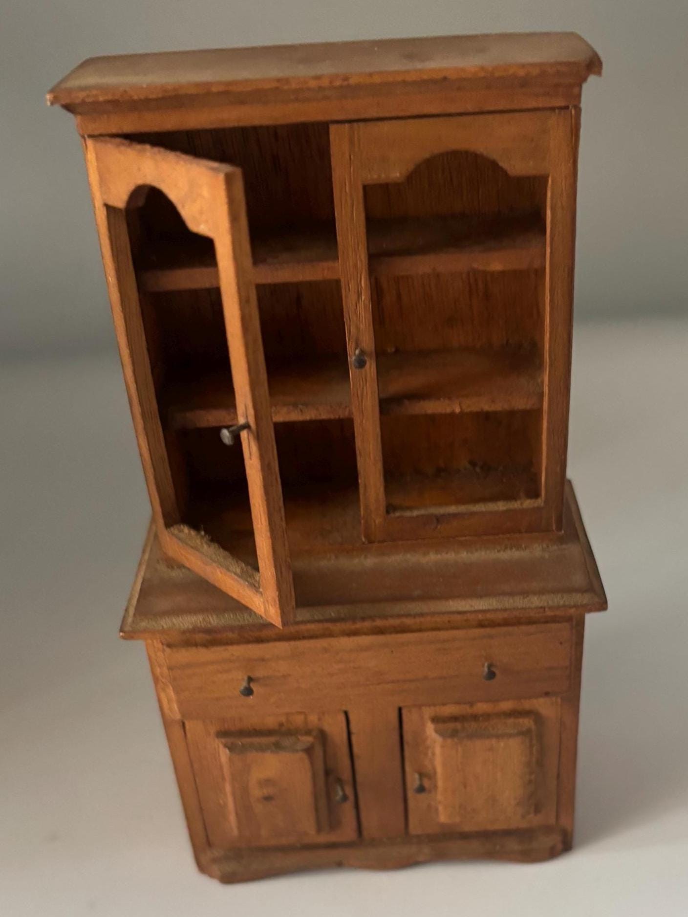Vintage Doll House Wooden Hutch Miniature Furniture Lover Antiques Vintage