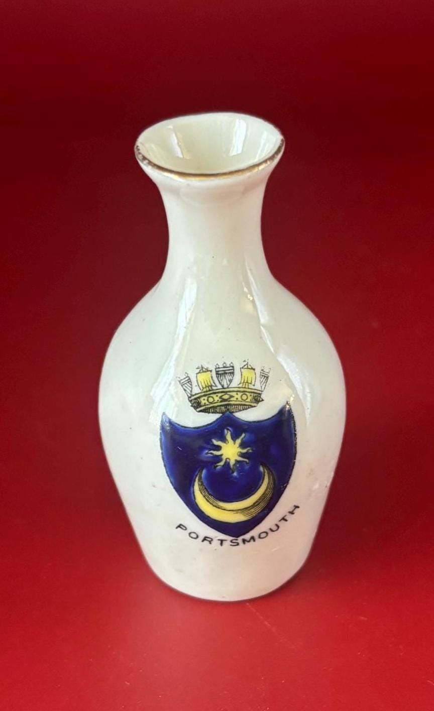 Vintage Crested British Porcelain Vase Lover Antiques and Vintage