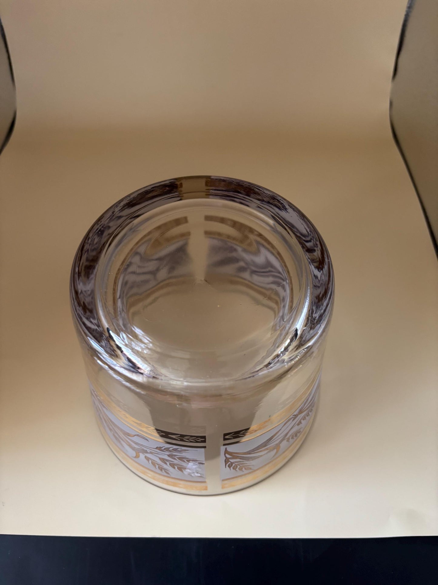 Mid Century Glass Ice Bucket Wheat Pattern Lover Antiques and Vintage