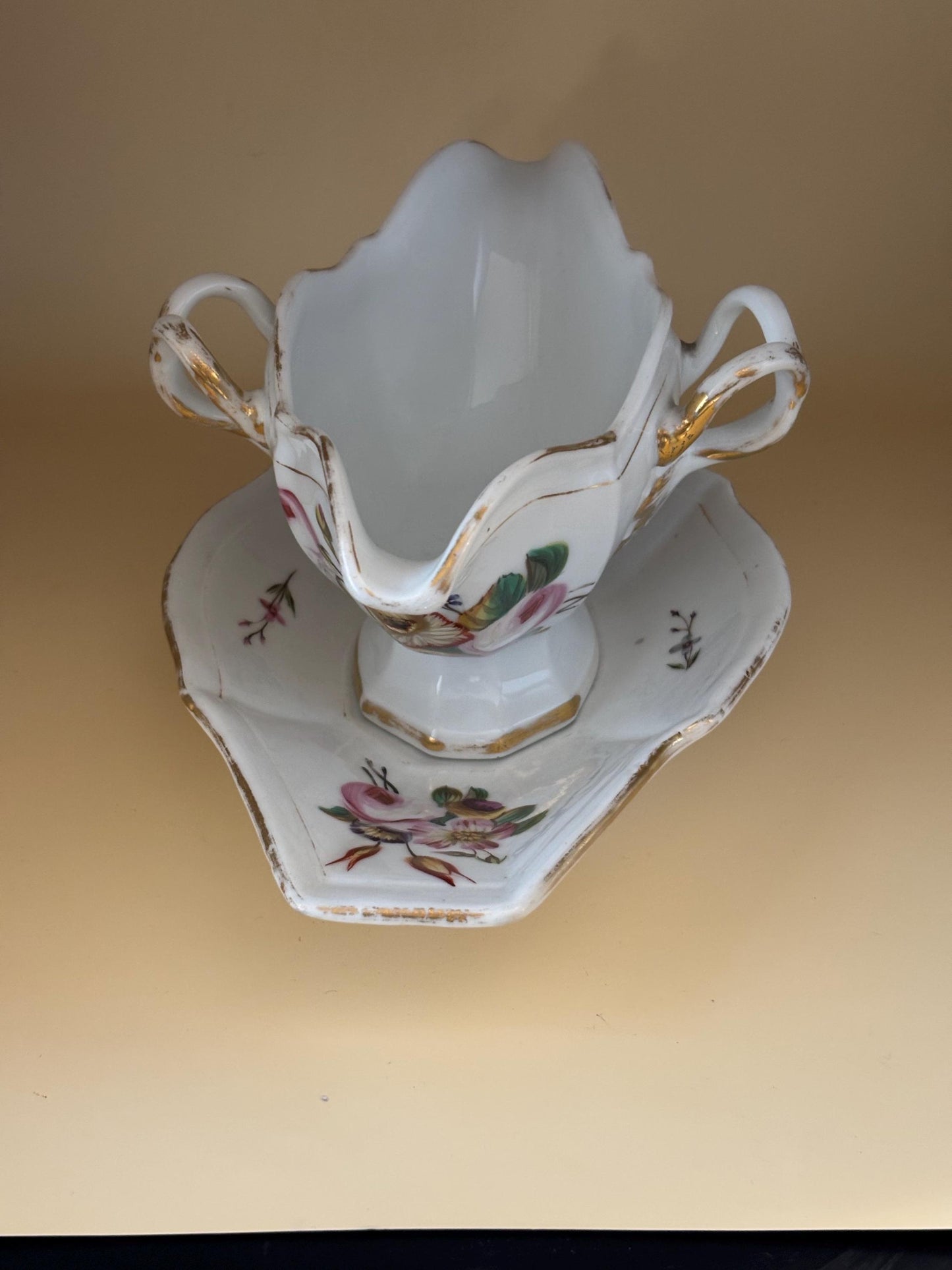 Antique Carl Teichert Meissen Gravy Boat Dish Lover Antiques and Vintage