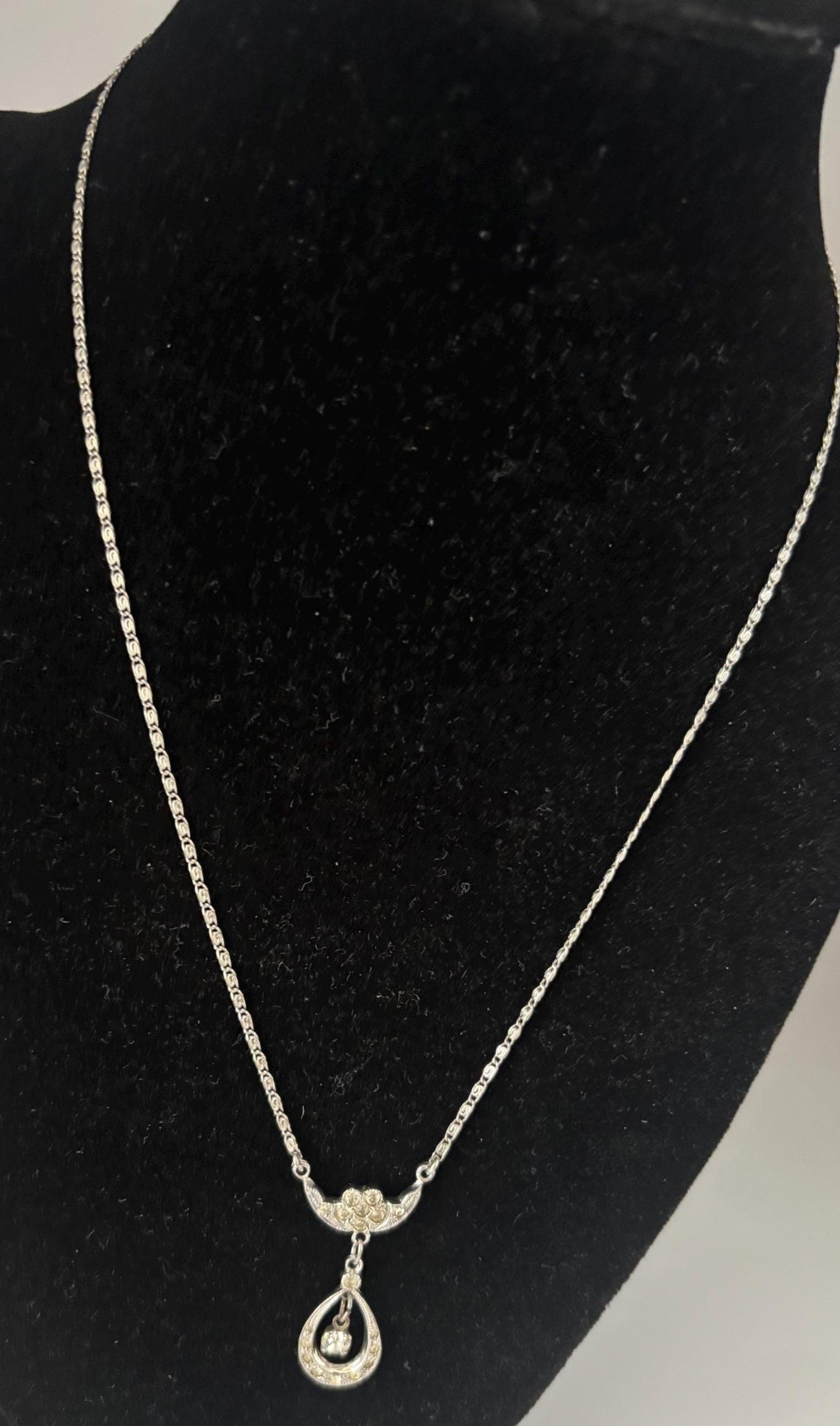 Vintage Sterling Silver Necklace with Pendant Wedding Bridesmaid Gift Lover Antiques and Vintage