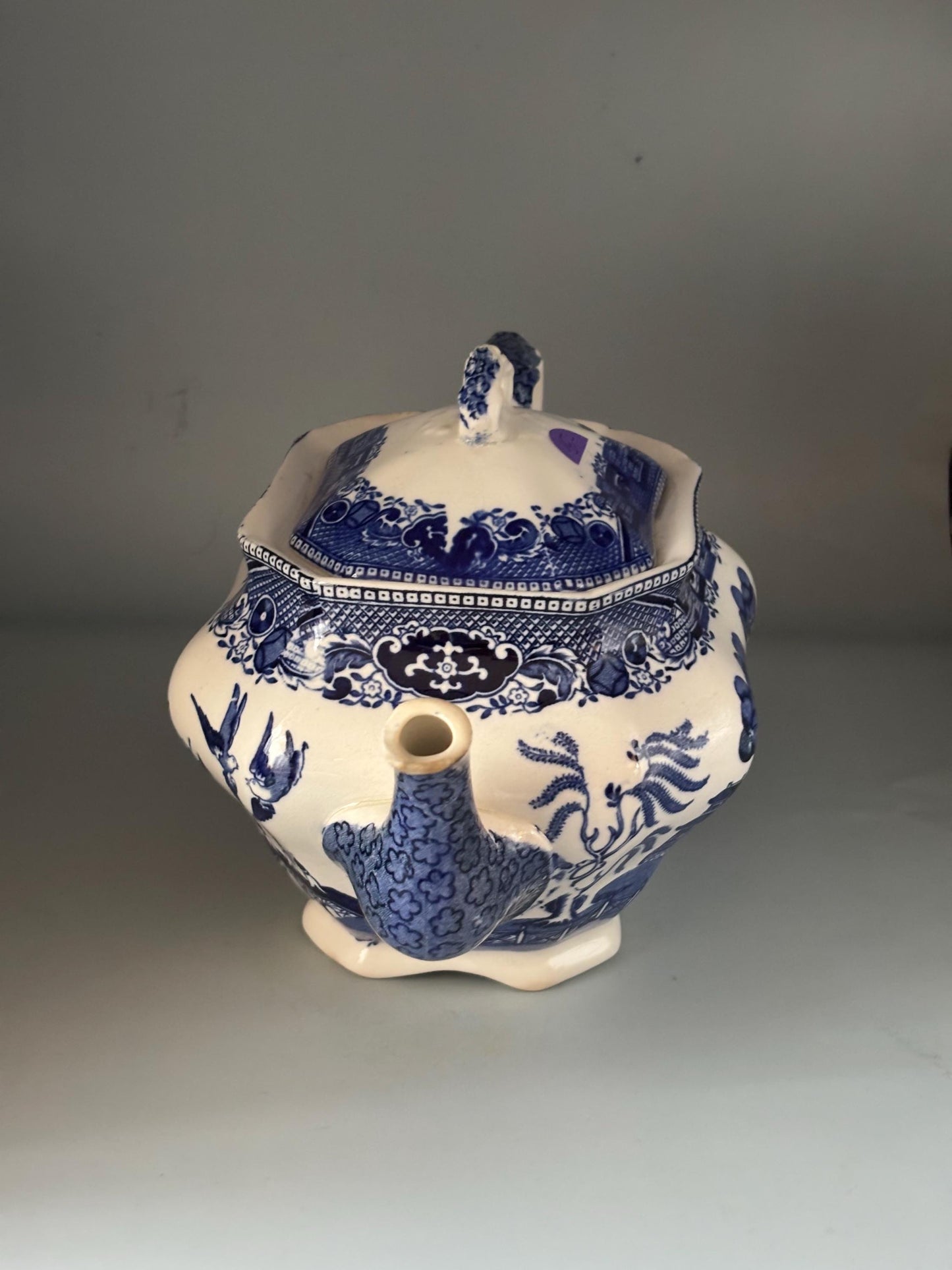 Antique Buffalo Teapot with Lid Blue & White Lover Antiques and Vintage