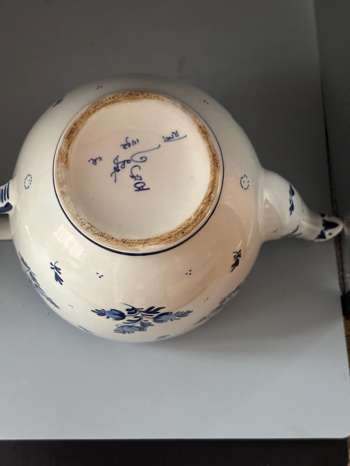 Antique Royal Delft Blue Teapot with Lid Hand Painted Blue & White Porcelain Lover Antiques and Vintage