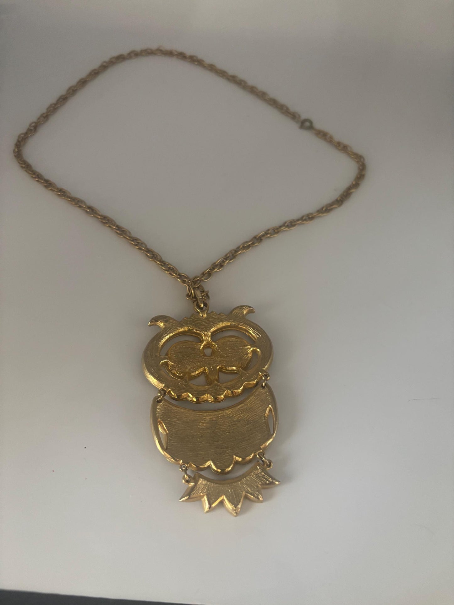 Vintage Red Enamel and Gold Owl Necklace Lover Antiques and Vintage