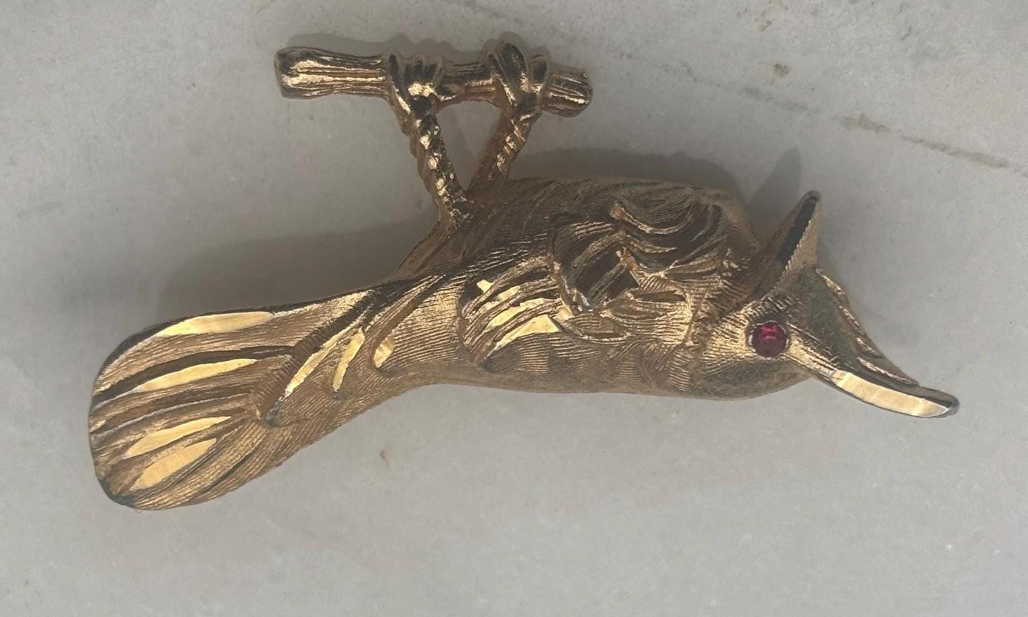 Vintage Bird on a Branch Brooch Pin BSK Mid Century Jewelry Lover Antiques and Vintage