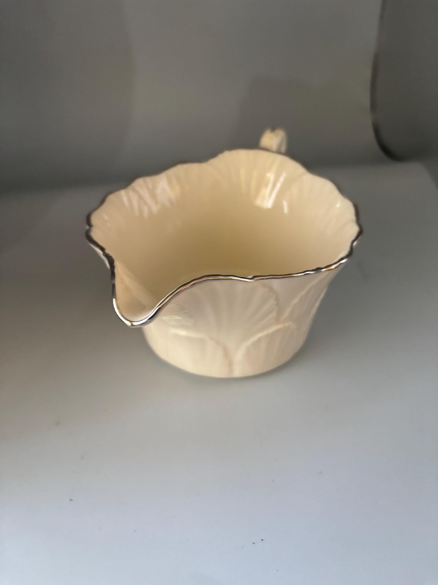 Vintage Lenox Gravy Boat with Platinum Silver Edge Opal Innocence Dinnerware Collection Bone China Lover Antiques and Vintage