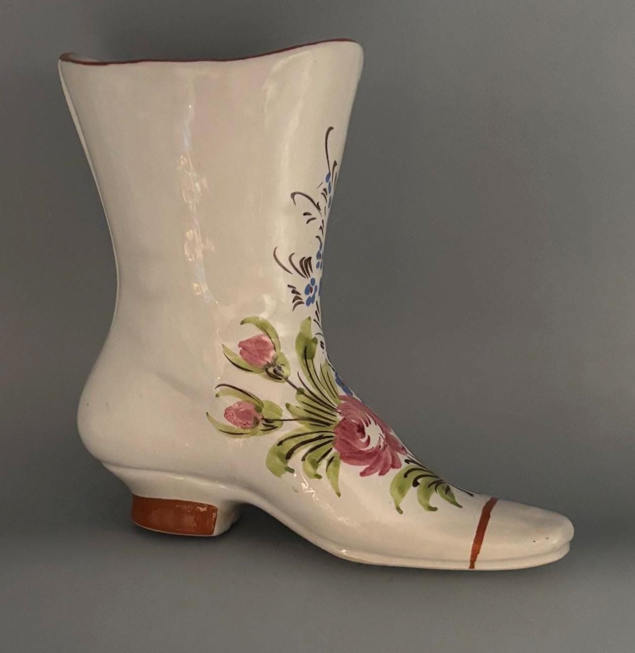 Vintage Porcelain Lace Up Boot Shoe Princess Slipper Lover Antiques and Vintage