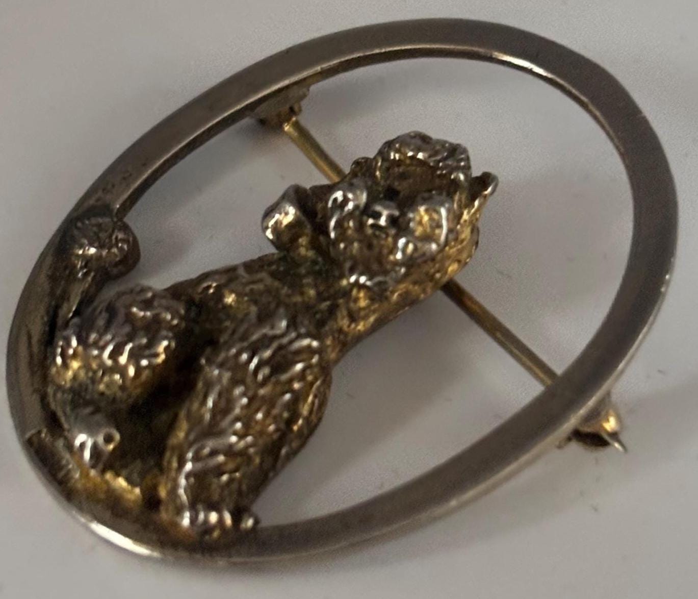 Vintage Sterling Silver Dog Pin Brooch Gift for that Dog Lover Antiques and Vintage