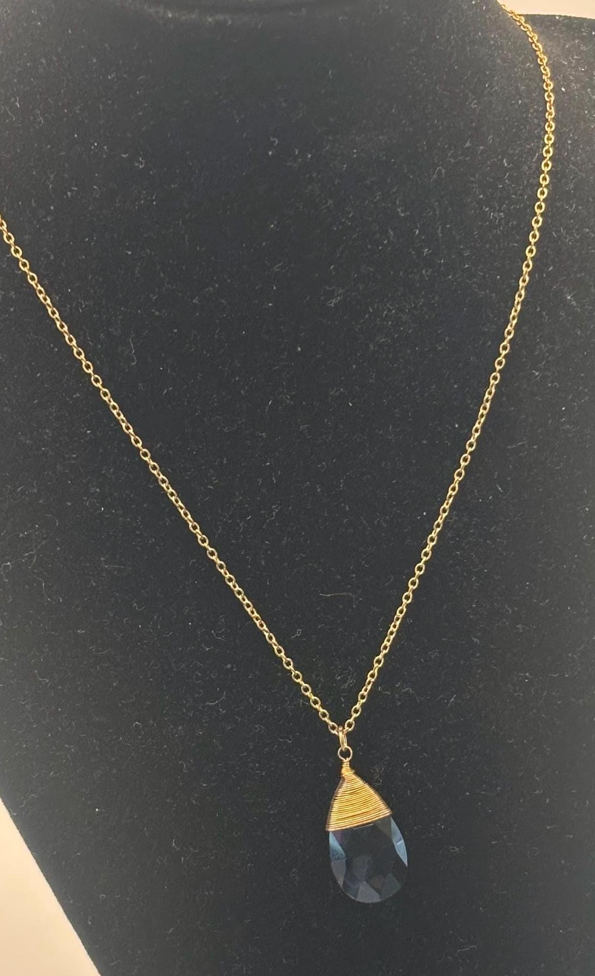 Vintage Big Purple Amethyst Pendant Necklace Gold Necklace Teardrop Violet Jewelry Better than New Gifts at Lover Antiques and Vintage