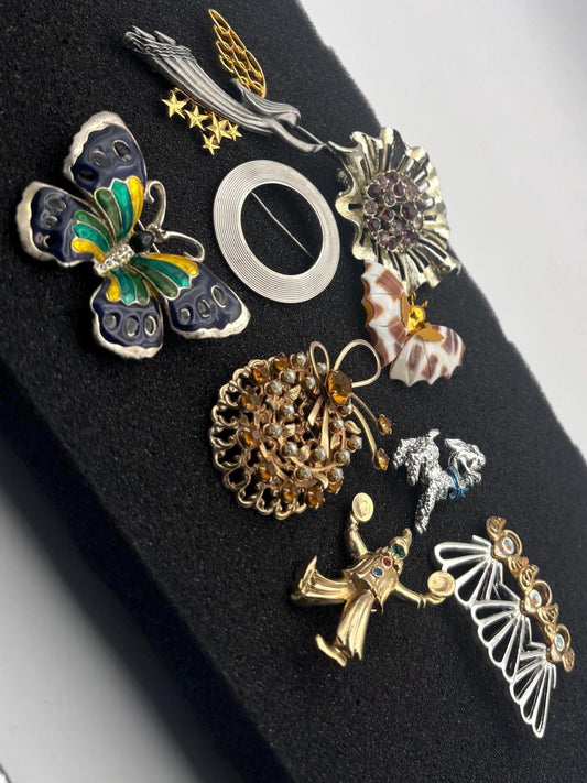 Vintage Pin Collection Variety Jewelry Lot Brooch Lover Antiques and Vintage