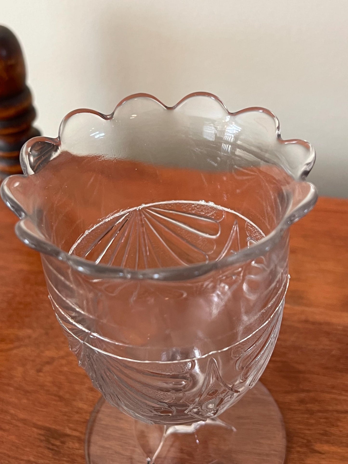 Vintage McKee Glass Wine Glass Water Cup Spooner 1880’s Fan with Diamonds Glass Art Lover Antiques and Vintage