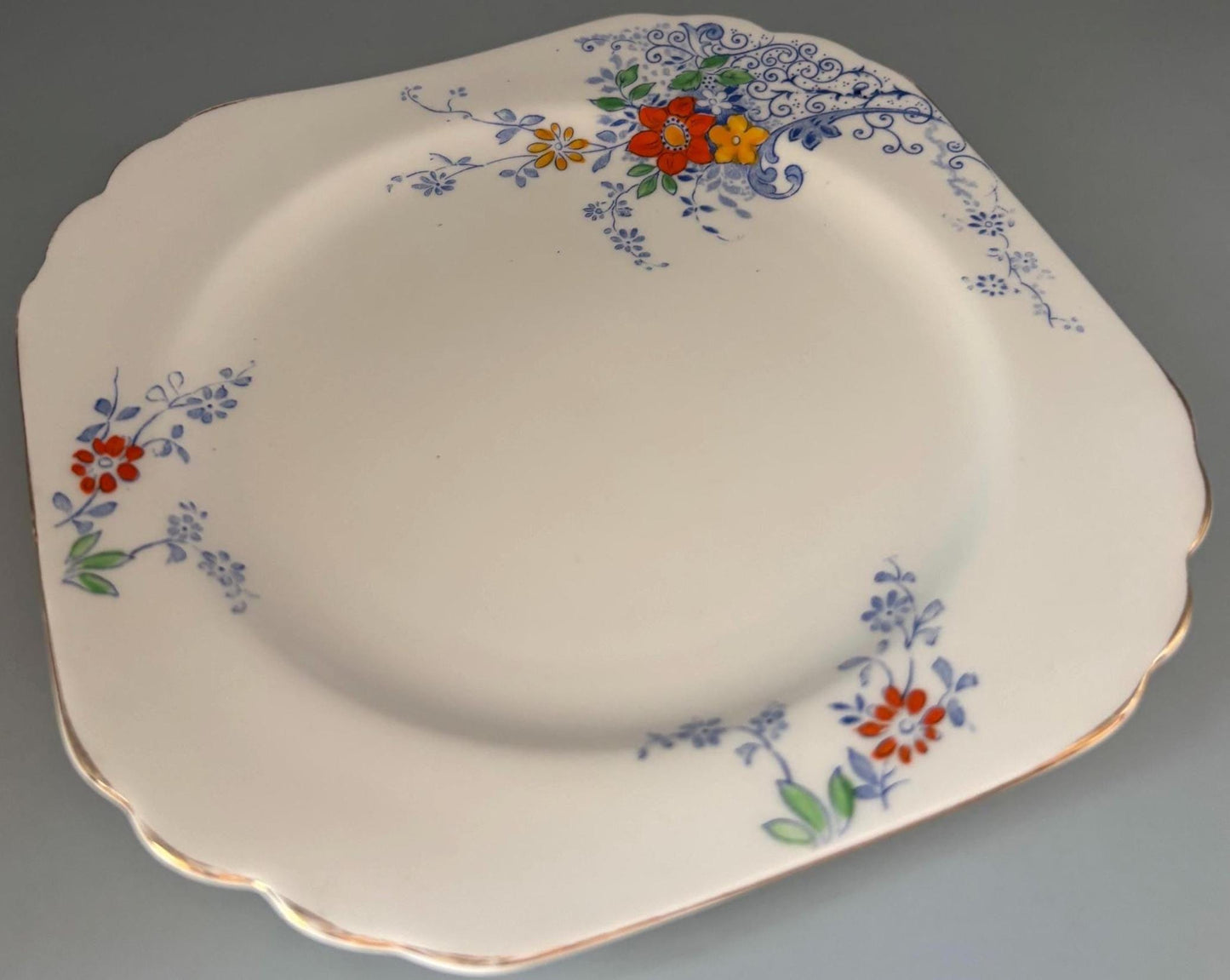 Vintage Heathcote China Square Plate Made in England Lover Antiques and Vintage
