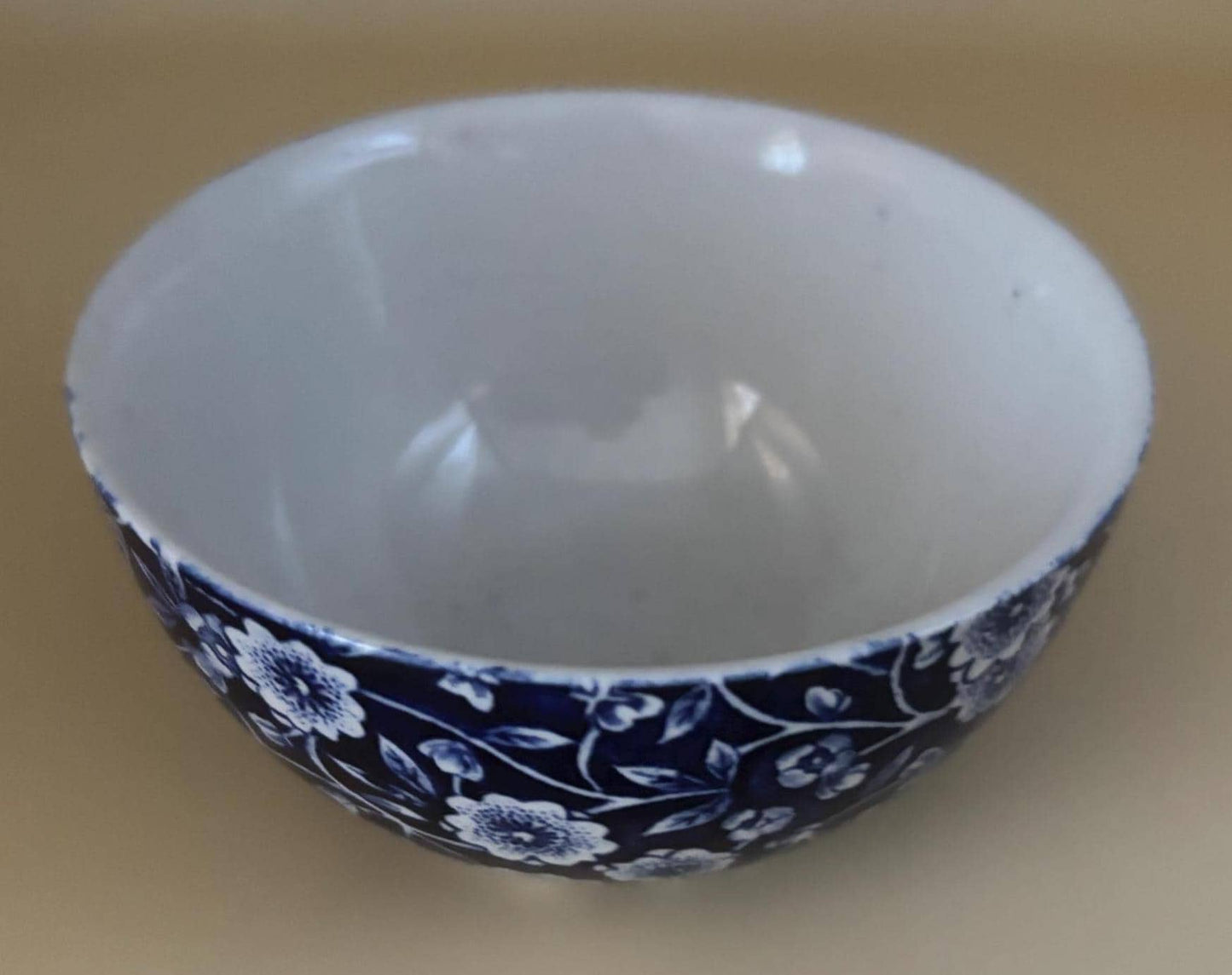 CALICO Blue Floral Bowl Royal Crownford Ironstone England Blue and White Flowers Burleigh Transferware Lover Antiques