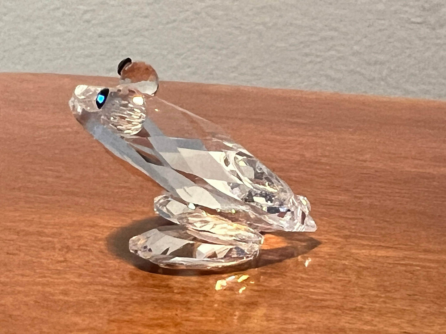 Vintage Swarovski Style Glass Frog Sculpture Art Glass Figurine frogs great gift artwork signed crystal cut glass Lover Antiques and Vintage