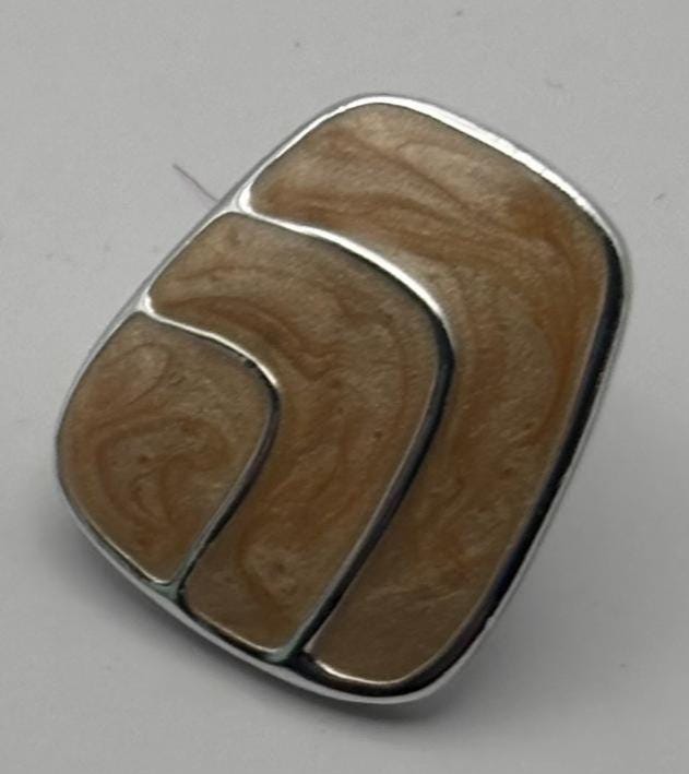 Vintage Mustard Silver Enamel Earrings Lover Antiques and Vintage