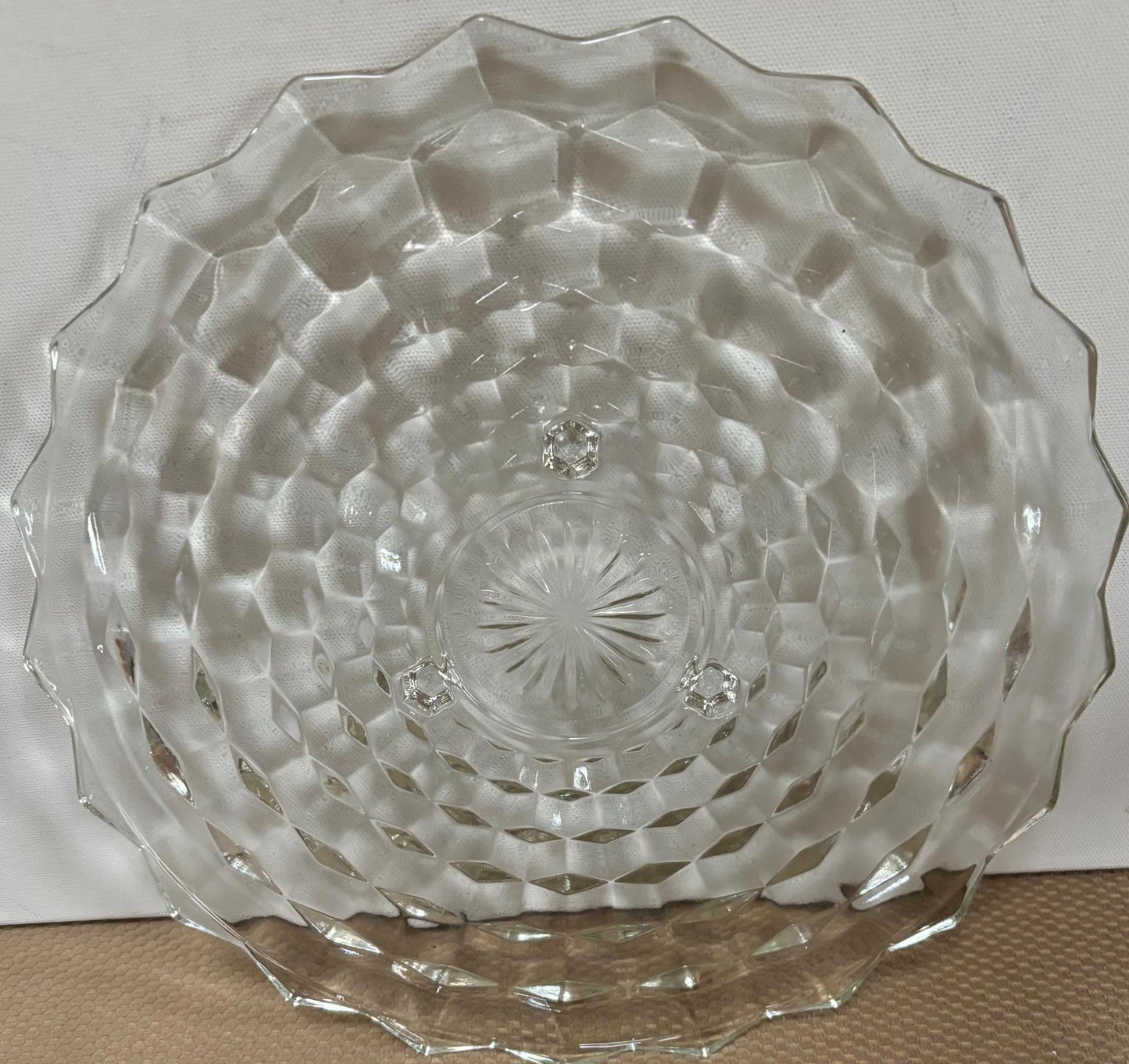 Vintage Fostoria Glass 3-Footed Dish: Large Glass Platter