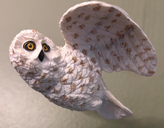 Vintage Flying Owl Ceramic Snowy Owl in Flight Ornament Gift For Her Lover Antiques and Vintage
