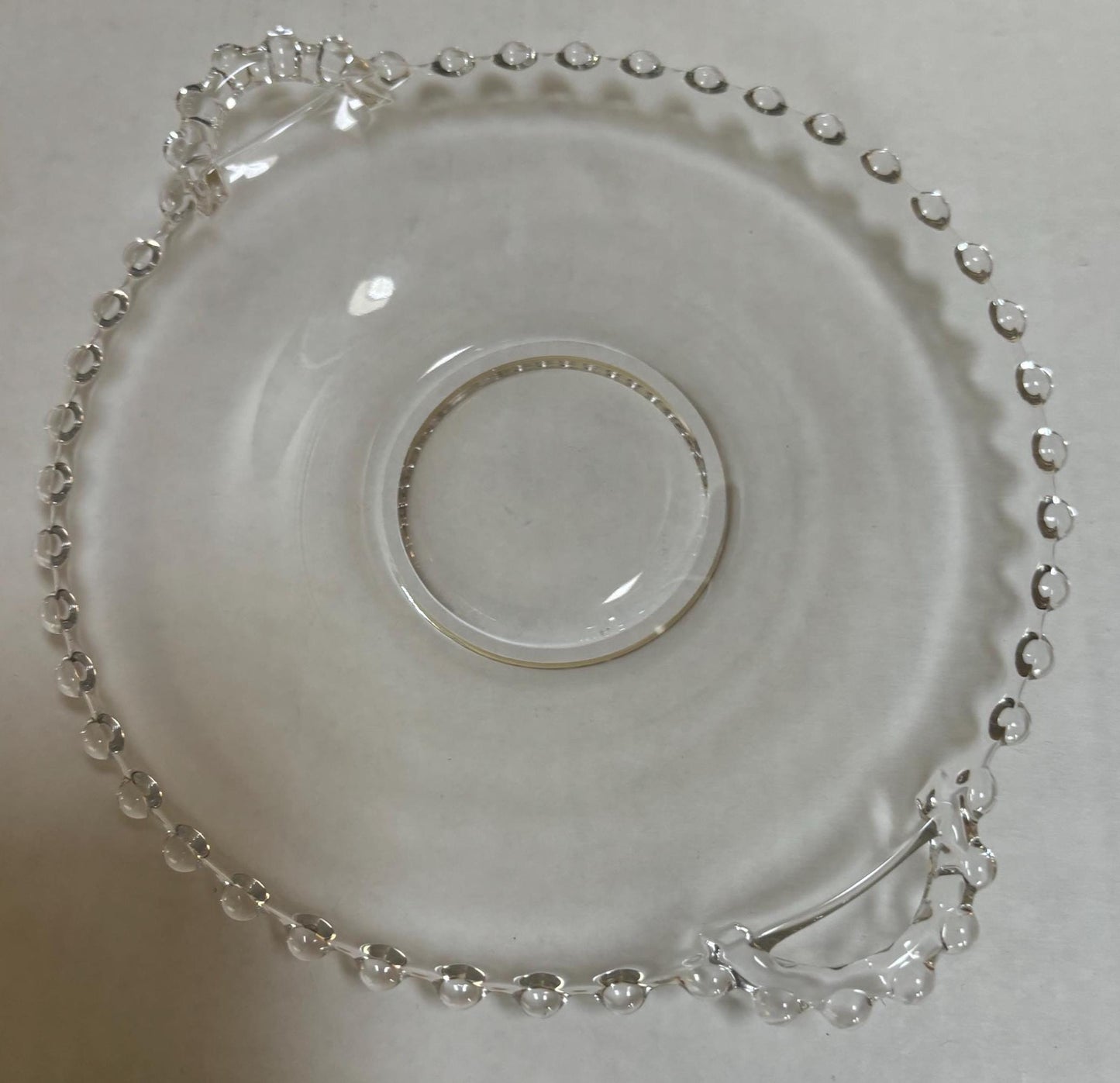 Antique Imperial Beaded Glass Candlewick Plate Platter Lover Antiques and Vintage