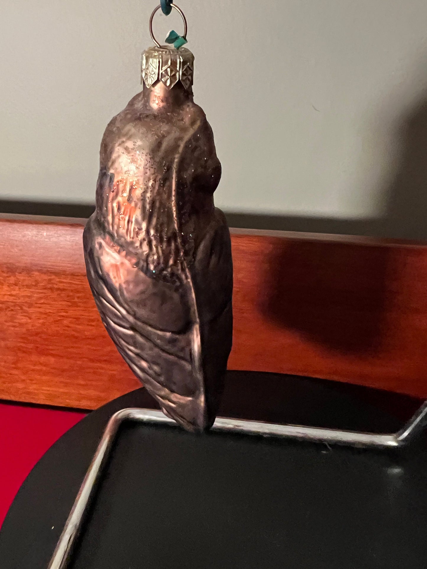 Vintage Hand Blown Glass Owl Ornament - Made in Germany