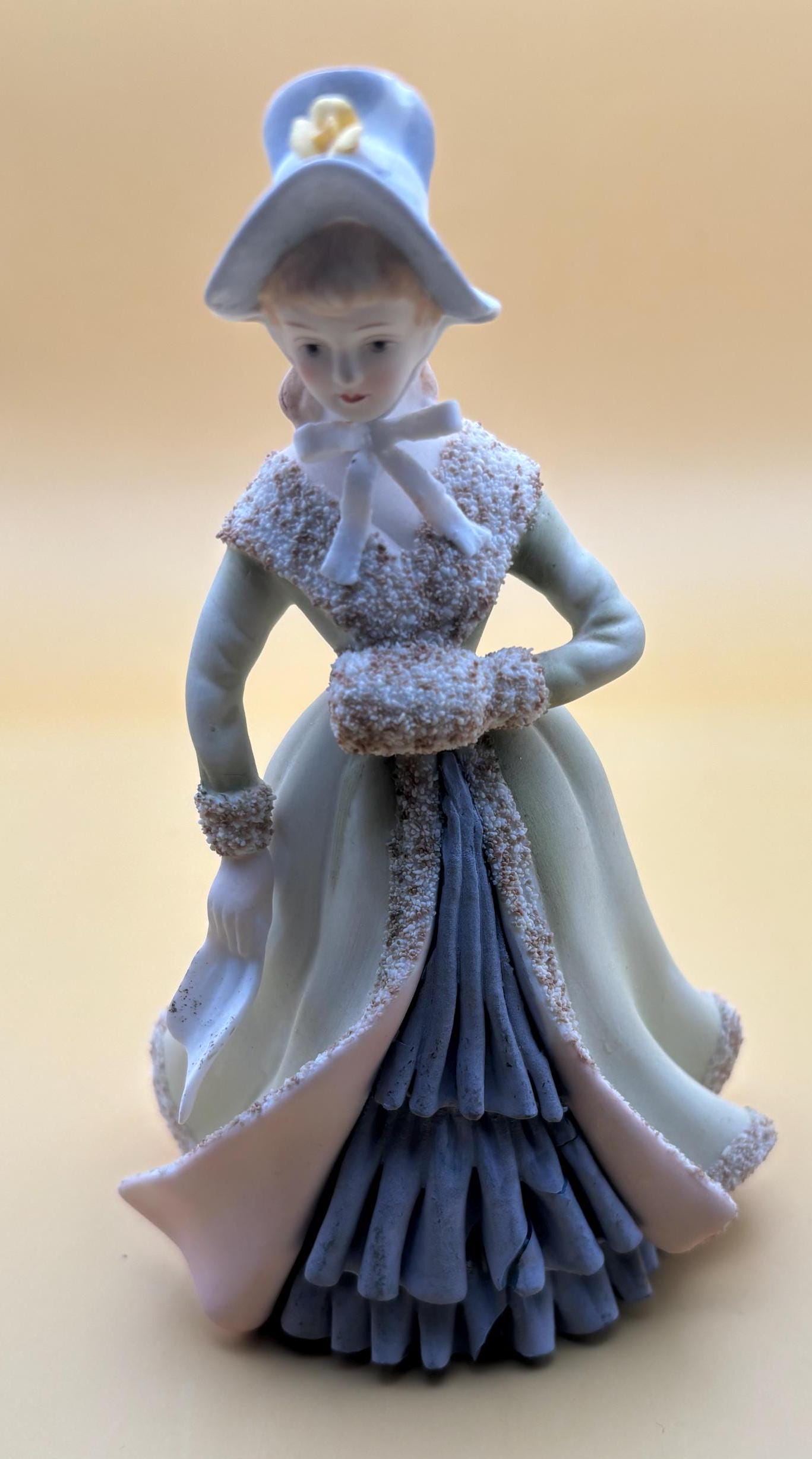 Vintage Lefton Victorian Woman Hand Painted Porcelain Figurines Japanese Lover Antiques and Vintage