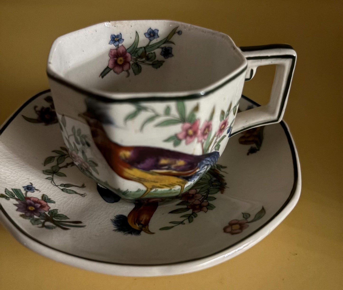 Vintage Royal Doulton Porcelain Tea Cup and Saucer Lytton Pheasant Design Lover Antiques and Vintage