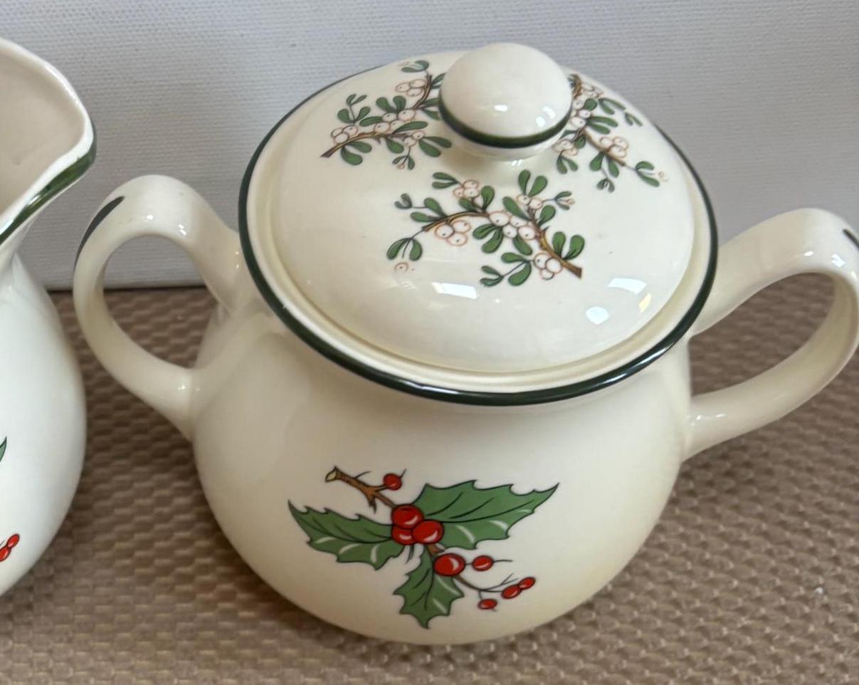 Vintage Christmas Tree Sugar Bowl with Lid by Cuthbertson Made in England Double Handle Sugar Dish Lover Antiques and Vintage