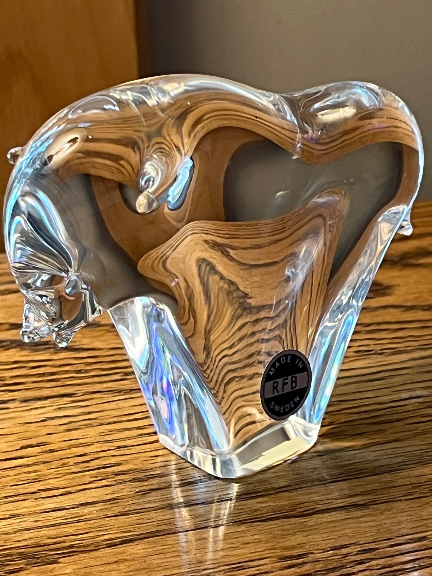 Vintage Glass Bull Paperweight by RFB Sweden Art Glass Lover Antiques and Vintage