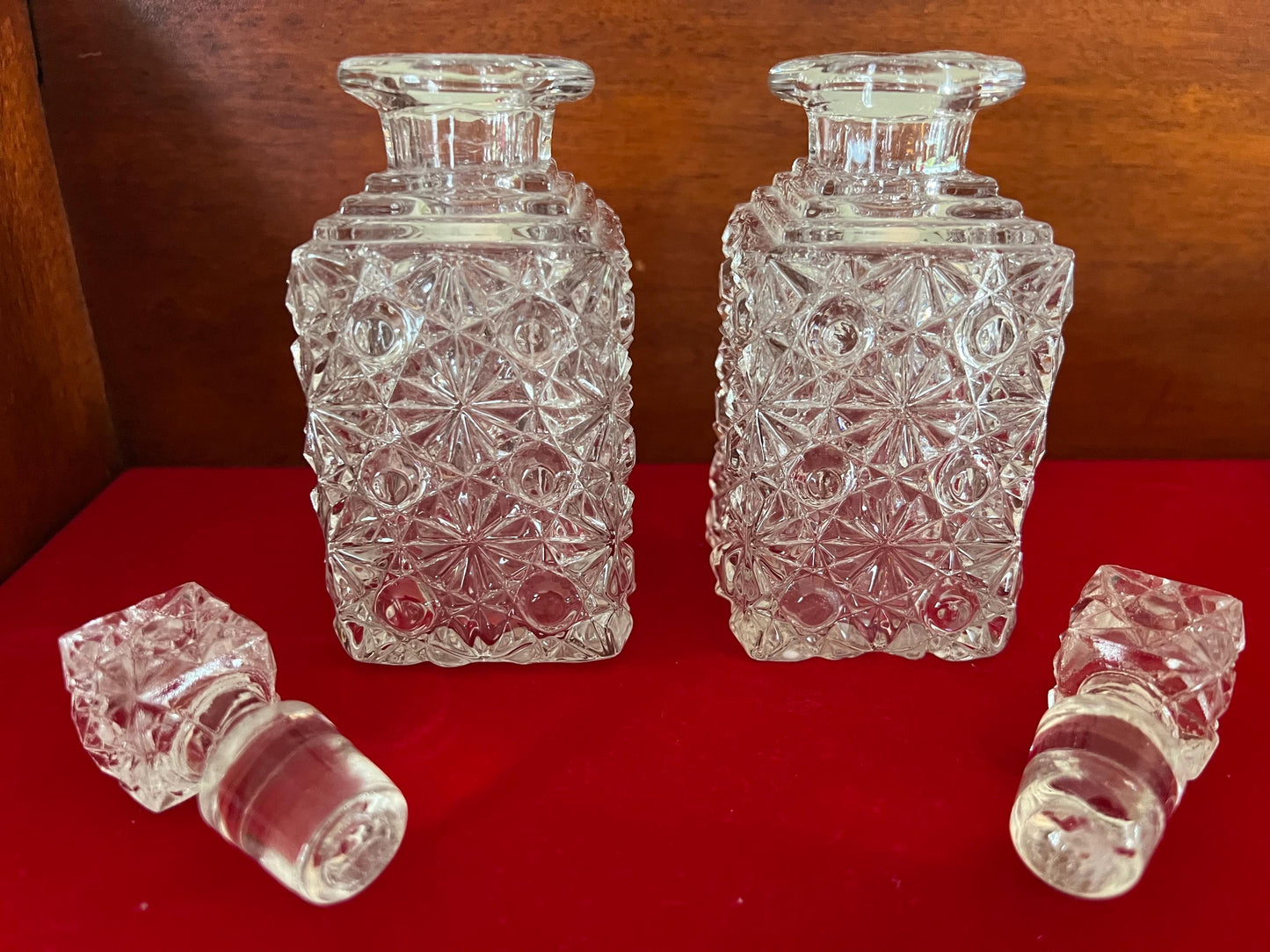 Antique Crystal Cologne Bottles: Daisy & Button Design, Elson Glass