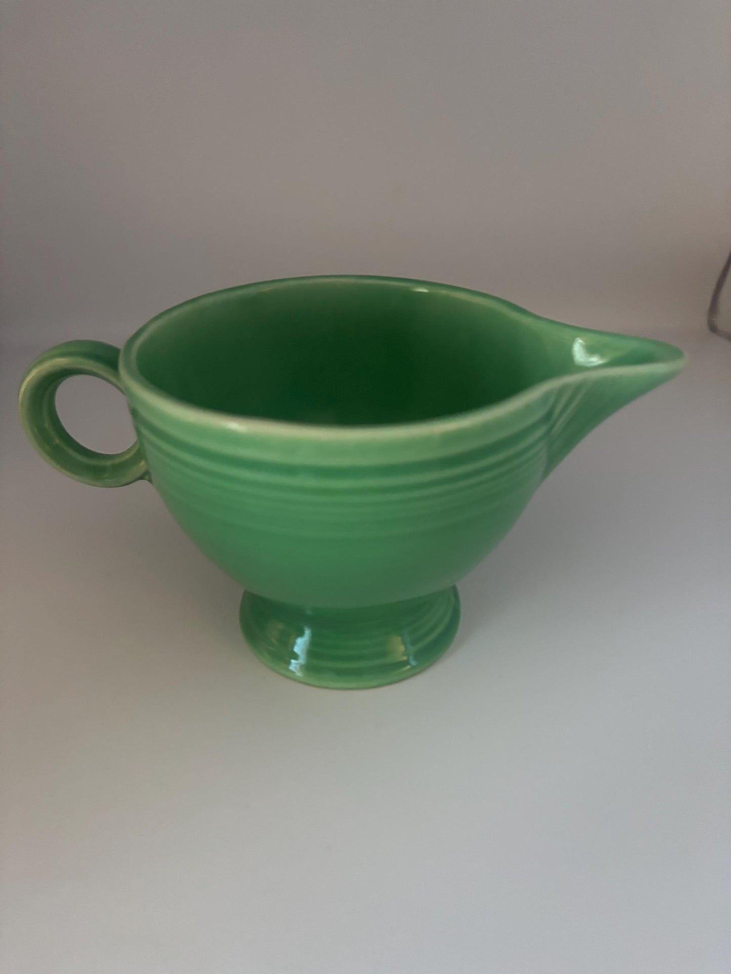 Fiesta Ware Ring Handle Creamer, Light Green Older, Fiestaware Homer Laughlin, Lover Antiques and Vintage