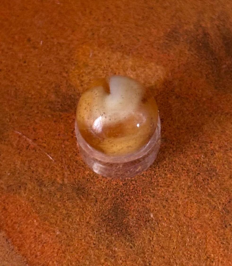 Vintage Caramel and White West Virginia Swirl Glass Marble Lover Antiques and Vintage