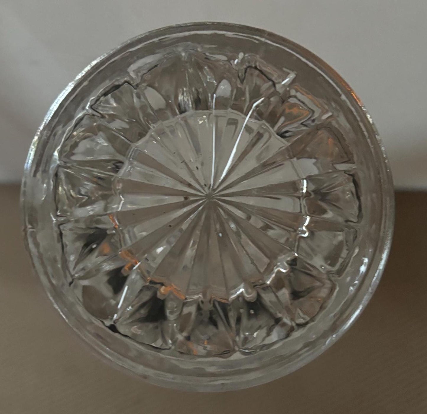 Vintage Ruffled Glass Clear Vase Large Swung Vase Lover Antiques and Vintage