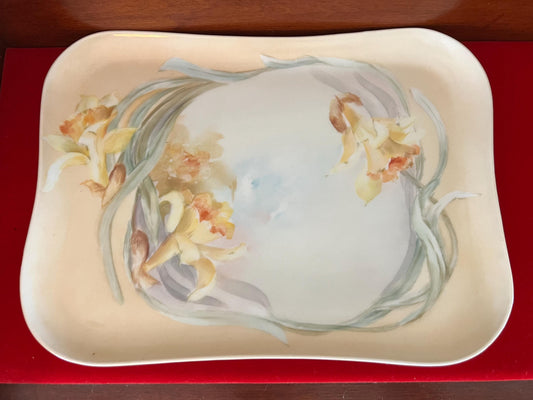 Vintage Limoges of France Porcelain Tray Dish Daffodils Whimsical Stamped Limoges Flowers Design Lover Antiques and Vintage